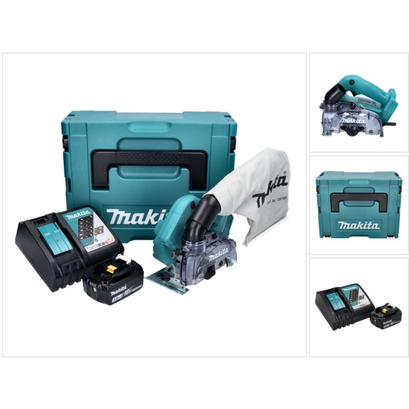 foto del prodotto makita sega circolare a batteria dcc 500 rf1j 125 mm brushless 18 v 1x batteria 3,0 ah caricatore valigetta makpac