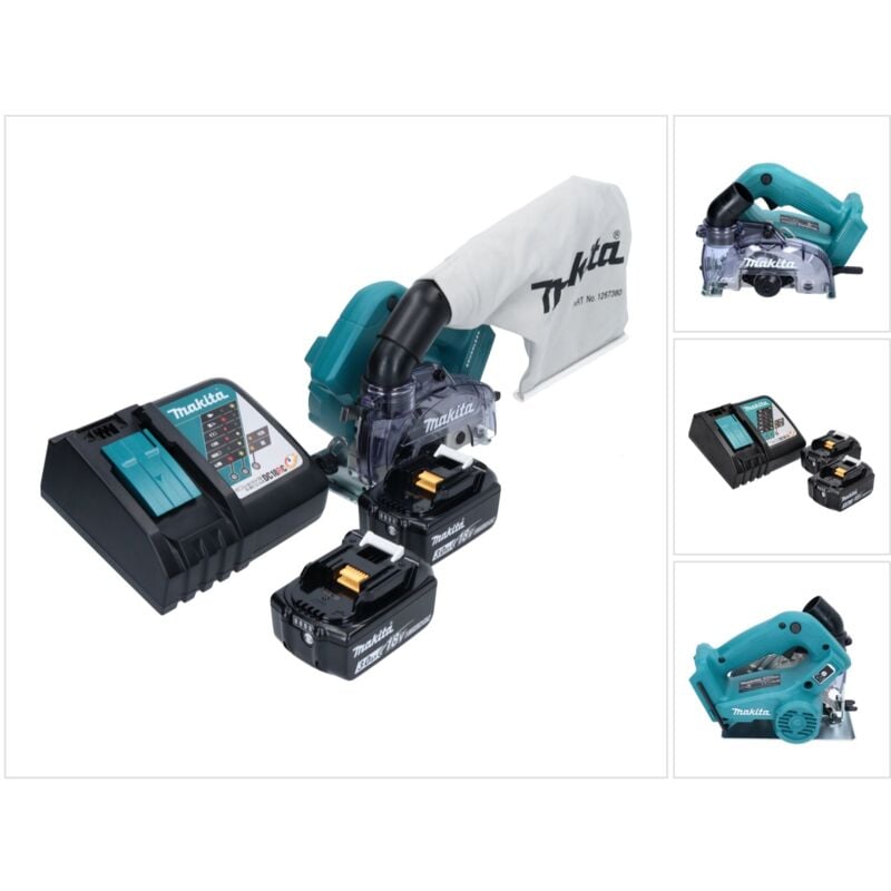 foto del prodotto makita sega circolare a batteria dcc500rf 125 mm brushless 18v 2x batterie 3,0ah caricabatterie