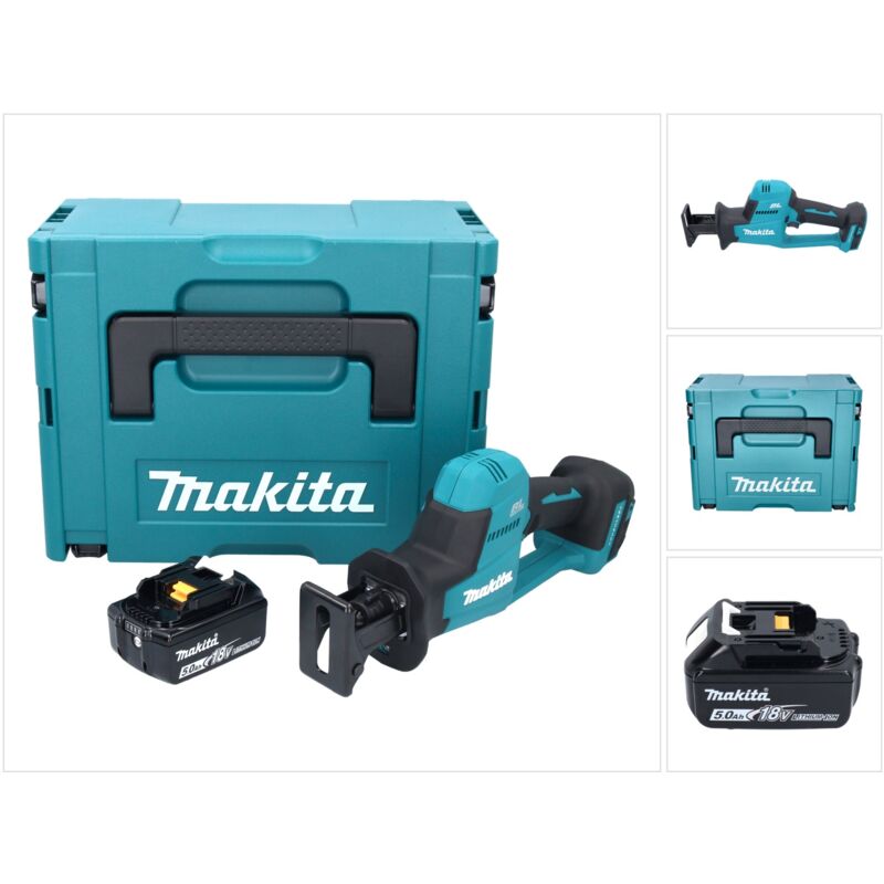 foto del prodotto makita sega circolare a batteria djr 189 rg1j 18v brushless 1x batteria 5.0ah valigetta makpac senza caricabatterie