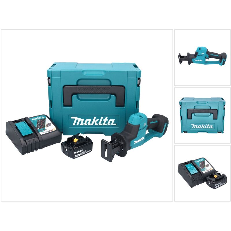 foto del prodotto makita sega circolare a batteria djr189rt1j 18v brushless 1x batteria 5.0ah caricabatterie valigetta makpac