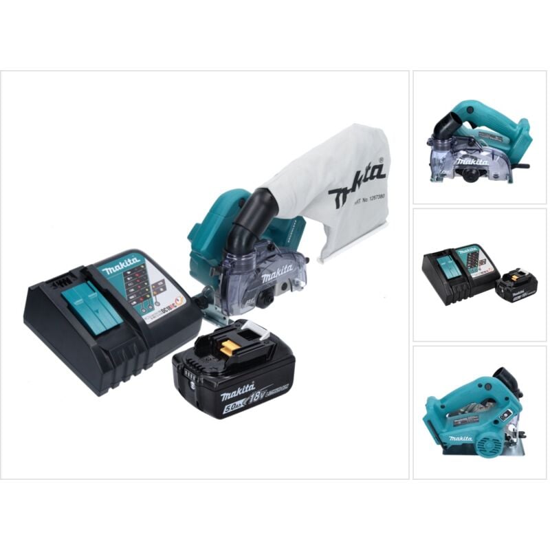 foto del prodotto makita sega circolare diamantata a batteria dcc 500 rt 18 v 125 mm brushless 1x batteria 5,0 ah caricabatterie