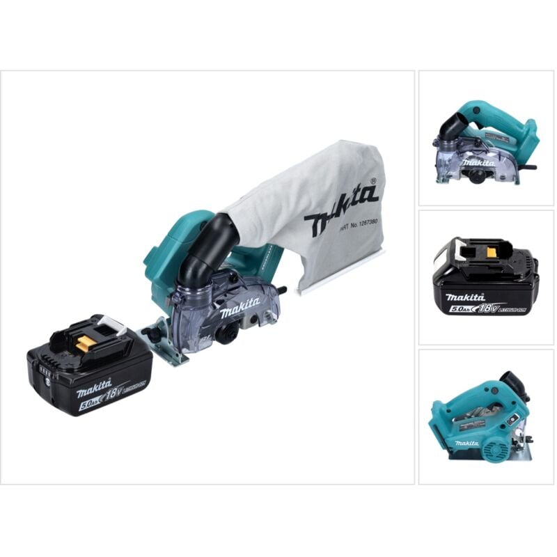 foto del prodotto makita sega circolare diamantata a batteria dcc 500 rt 18 v 125 mm brushless 1x batteria 5,0 ah senza caricabatteria