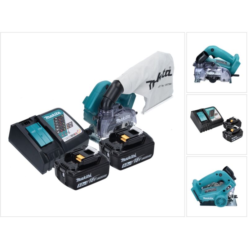 foto del prodotto makita sega circolare diamantata a batteria dcc 500 rt 18 v 125 mm brushless 2x batterie 5,0 ah caricabatterie