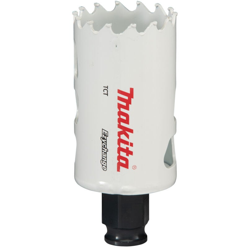 foto del prodotto makita sega de corona e 06703 ezychange, 40 mm, ideale per forare con precisione legno, metallo, plastica, de sistema di cambio rapido ezychange,
