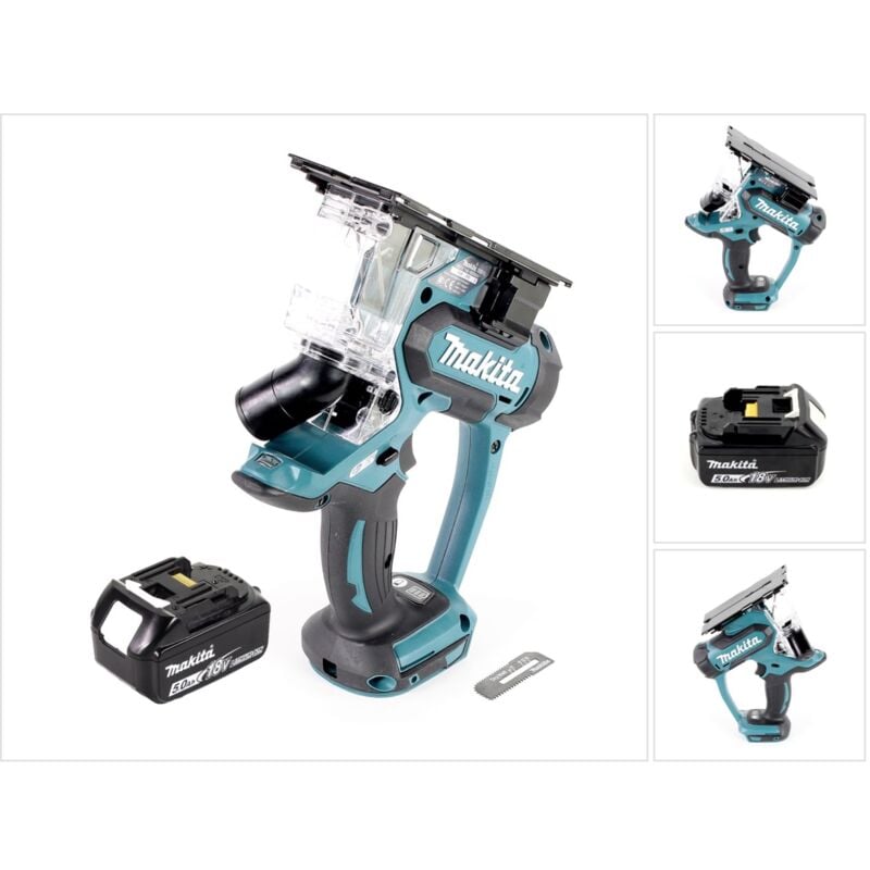 foto del prodotto makita sega per cartongesso a batteria dsd 180 t1 18 v 1x batteria 5,0 ah senza caricabatterie