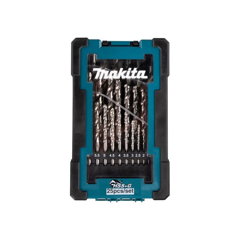 foto del prodotto makita set di 25 punte per metallo hss g d 67555