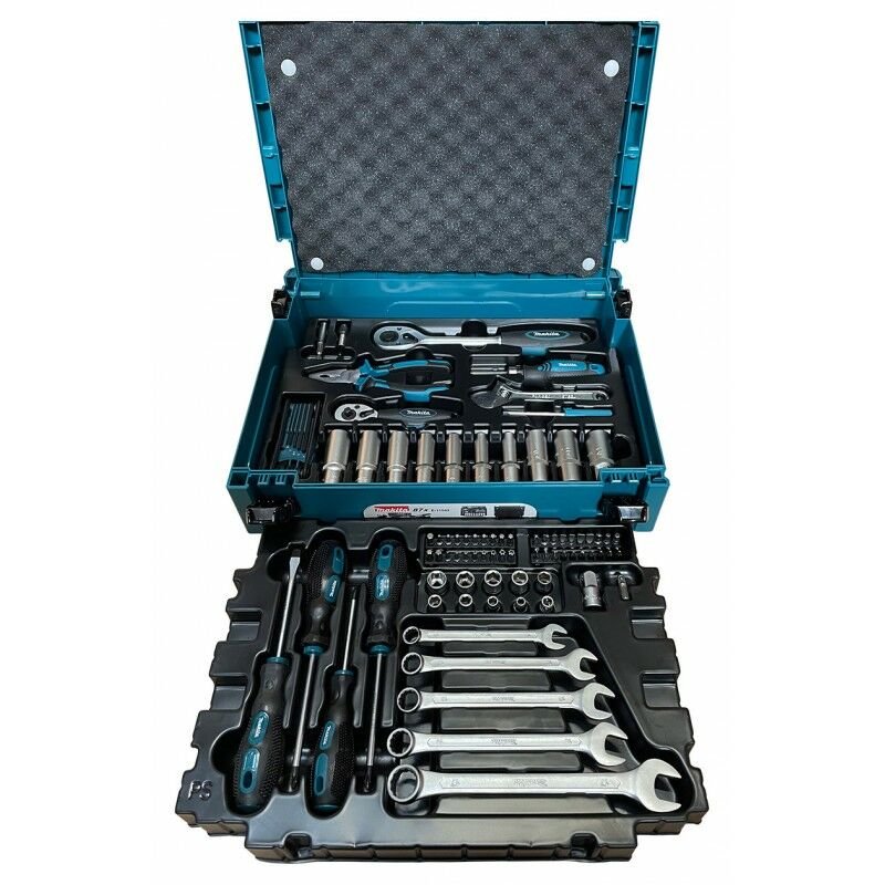 foto del prodotto makita set di 87 utensili manuali makpac in scatola e 11542