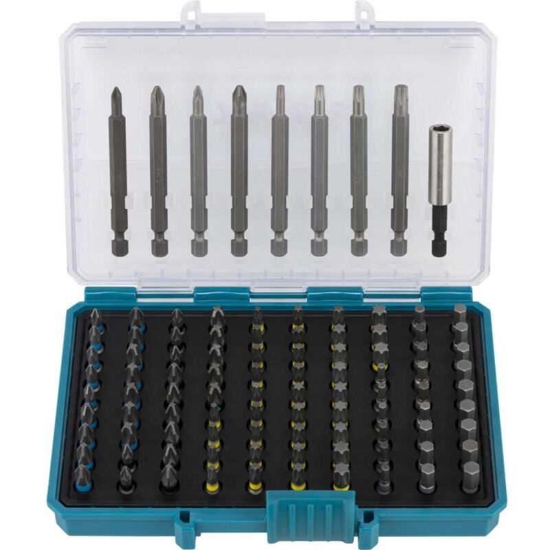 foto del prodotto makita set di cacciaviti 99 pezzi torx, phillips, pozidriv, six lunghezza 25 mm, 75 mm