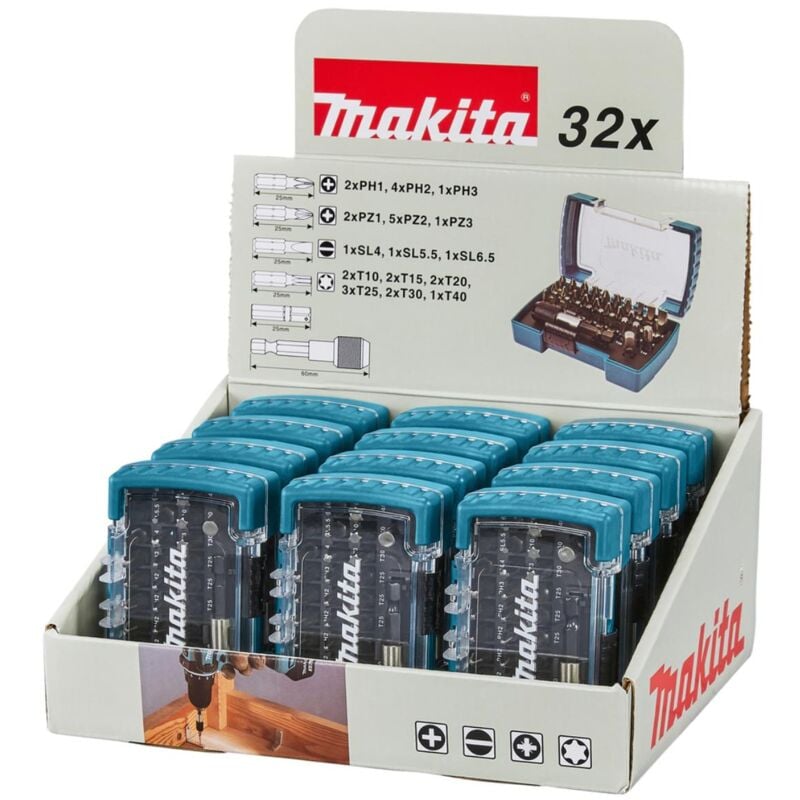 foto del prodotto makita set di punte da 32 pezzi 12 pezzi 