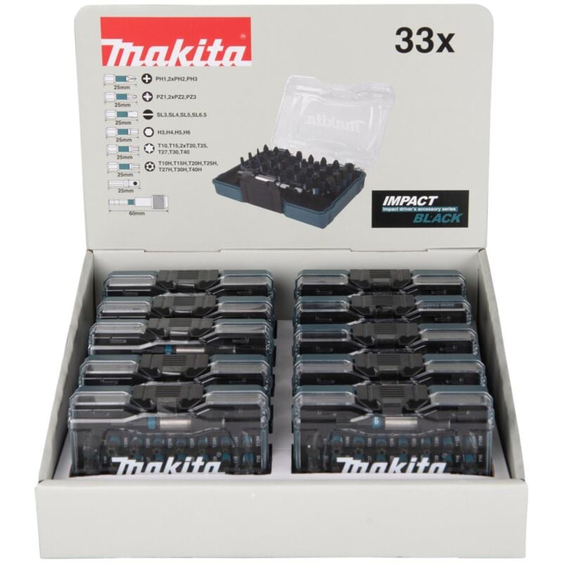 foto del prodotto makita set di punte impact black da 33 pezzi impact black 33 pezzi