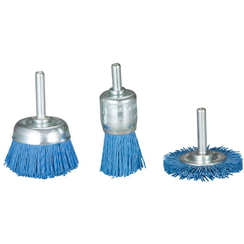 foto del prodotto makita set di spazzole in nylon blu k240 fine, 3 pezzi 240g 3 pezzi