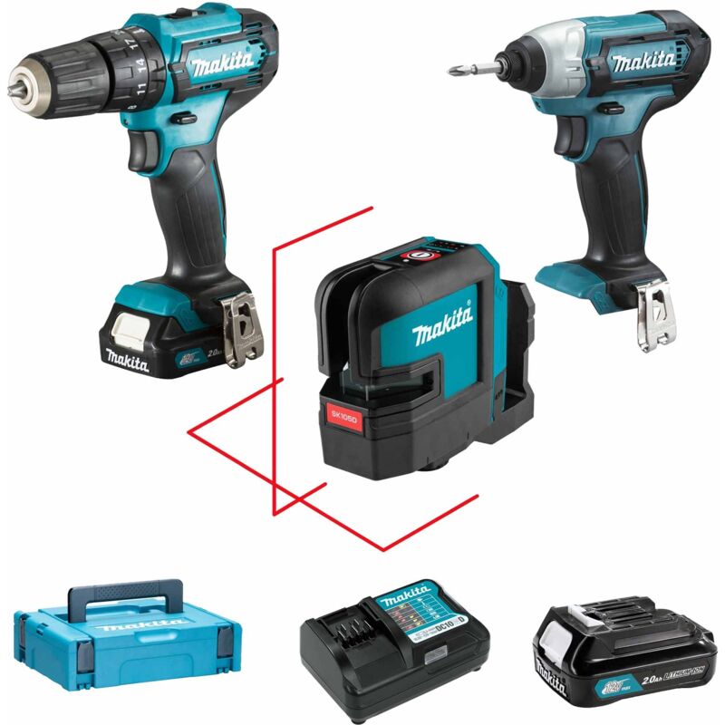 foto del prodotto makita set elettroutensili clx337sax3 12v 2ah
