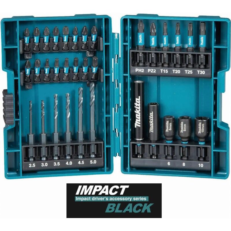 foto del prodotto makita set trapano e punte 33 pezzi impact b 66896