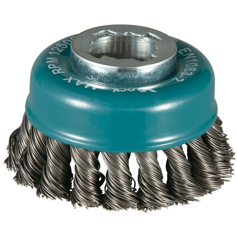 foto del prodotto makita spazzola a tazza a filo ritorto, 80 mm, x lock d 73380