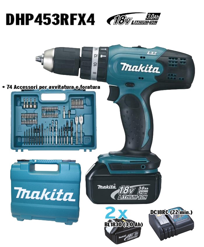 foto del prodotto makita superkit trapano e 2 batterie