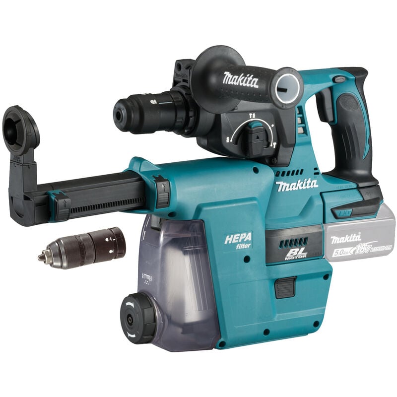 foto del prodotto makita tassellatore sds plus con sistema di aspirazione dhr243zjw