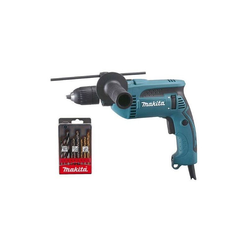 foto del prodotto makita trapano a percussione 13 mm 680w set di punte in omaggio hp1641k1x