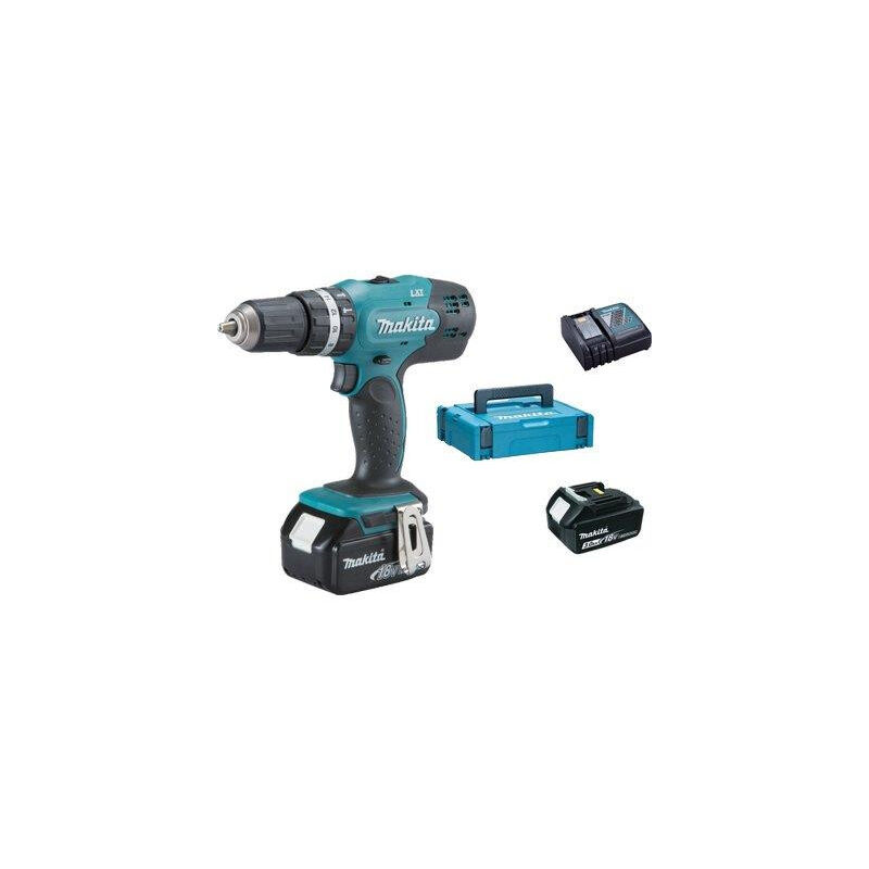 foto del prodotto makita trapano avvit percus batteria dhp453rfe volt 18x2 ah 3,0 valigia