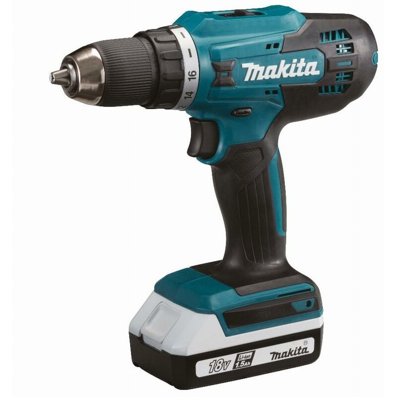 foto del prodotto makita trapano avvitatore 18v li ion 1,5 ah ingombro speciale 13 df488dwe