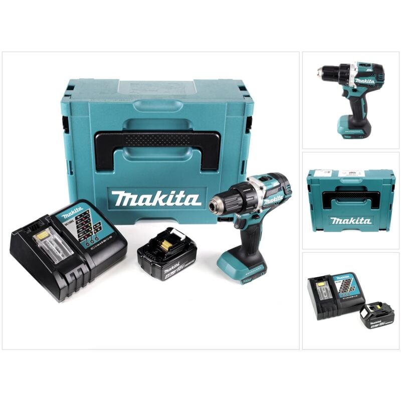 foto del prodotto makita trapano avvitatore a batteria ddf 484 rm1j 18 v senza spazzole 54 nm in makpac con 1x batteria 4,0 ah e caricabatterie