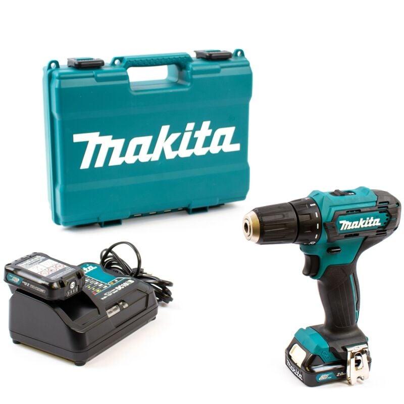 foto del prodotto makita trapano avvitatore a batteria df333dsae 12v 2x2,0ah batteria ricaricabile caricabatterie in una valigetta di trasporto