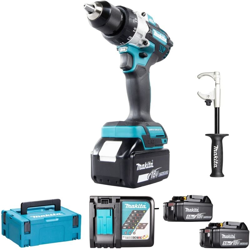 foto del prodotto makita trapano avvitatore con percussione 130nm 18v bl dhp486rt3j