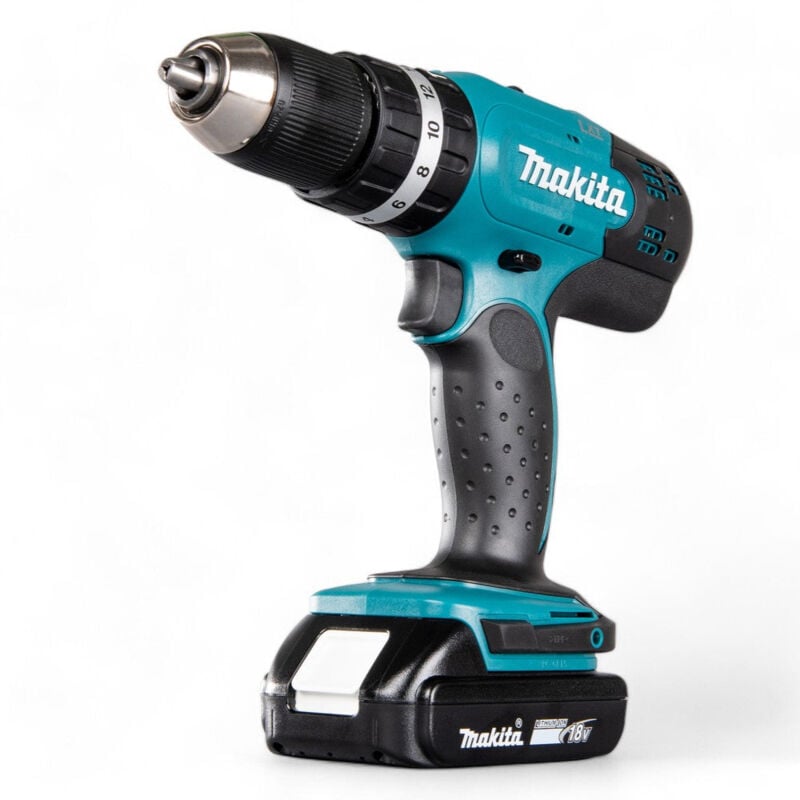 foto del prodotto makita trapano avvitatore con percussione 18v 13 mm dhp453rfe 18v 3,0ah