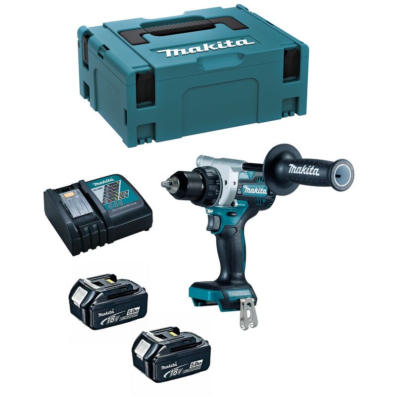 foto del prodotto makita trapano avvitatore ddf486rtj 2 x 5,0 ah dc18rc makpac 2 