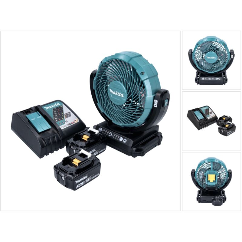 foto del prodotto makita ventilatore a batteria dcf 102 rf 18 v 18 cm 2x batteria ricaricabile 3,0 ah caricabatterie