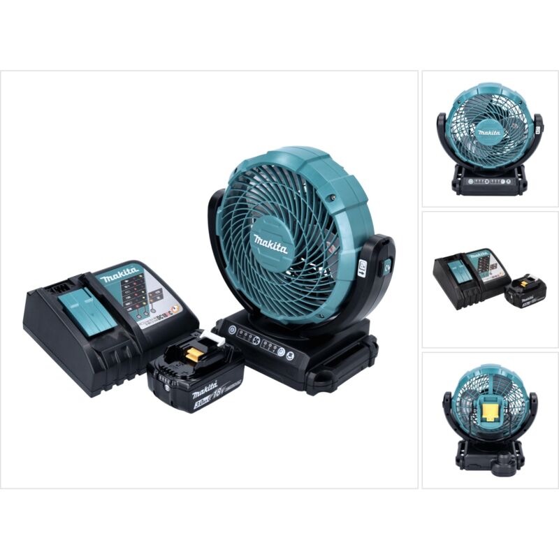 foto del prodotto makita ventilatore a batteria dcf 102 rf1 18 v 18 cm 1x batteria 3,0 ah caricabatterie