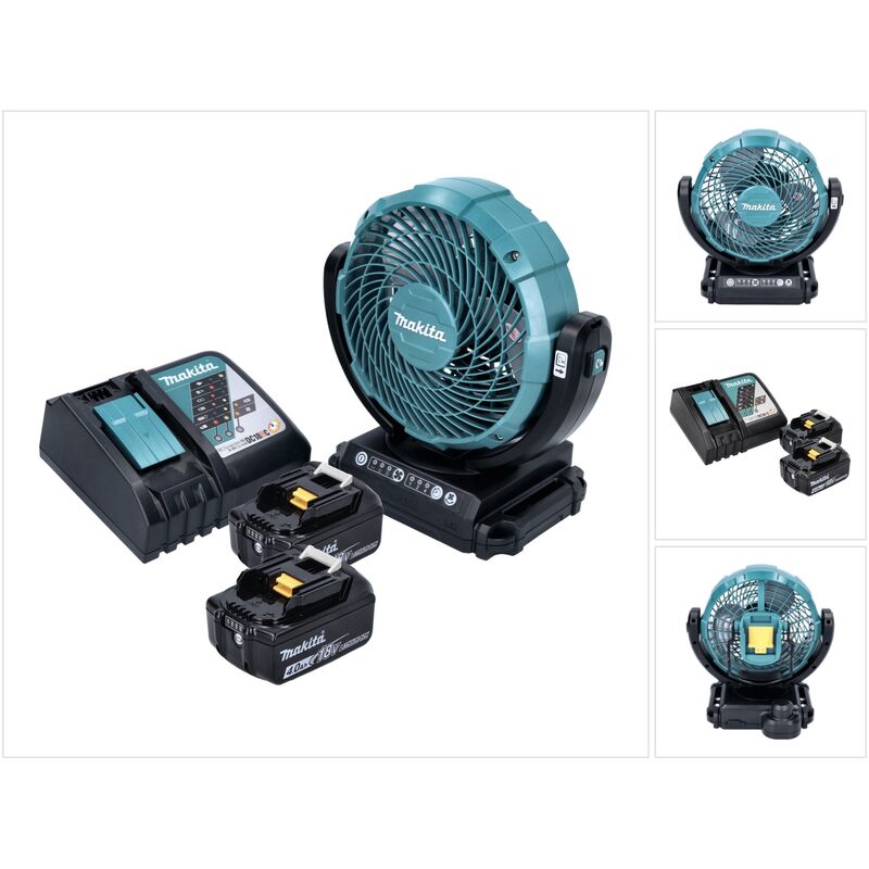 foto del prodotto makita ventilatore a batteria dcf 102 rm 18 v 18 cm 2x batteria 4,0 ah caricabatterie