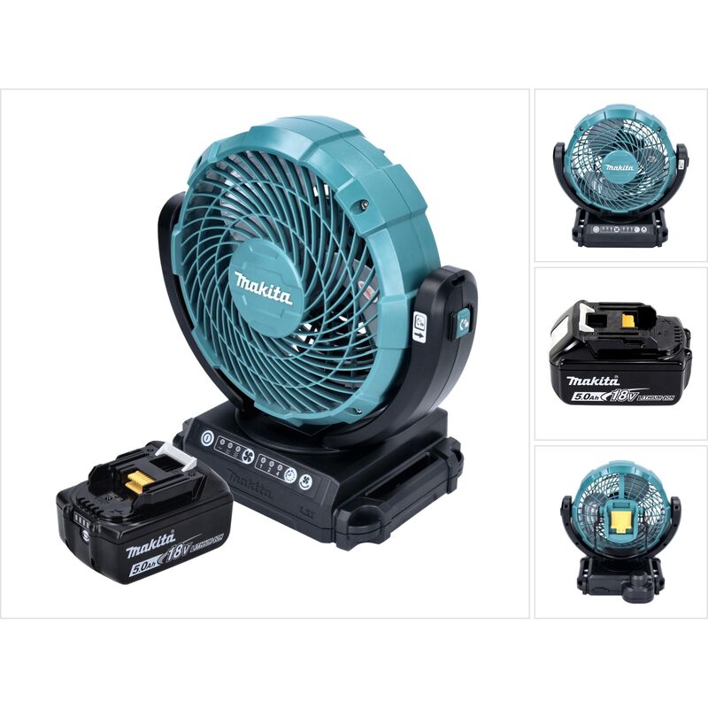 foto del prodotto makita ventilatore a batteria dcf 102 t1 18 v 18 cm 1x batteria ricaricabile 5,0 ah senza caricabatteria