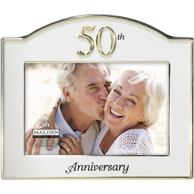 foto del prodotto malden international designs cornice portafoto bicolore per 50 anniversario di matrimonio, 10 x 15 cm, oro argento