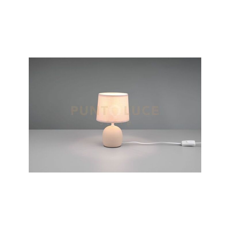 foto del prodotto malu lampada da tavolo in ceramica con paralume beige h. 26cm 1 luce attacco e14