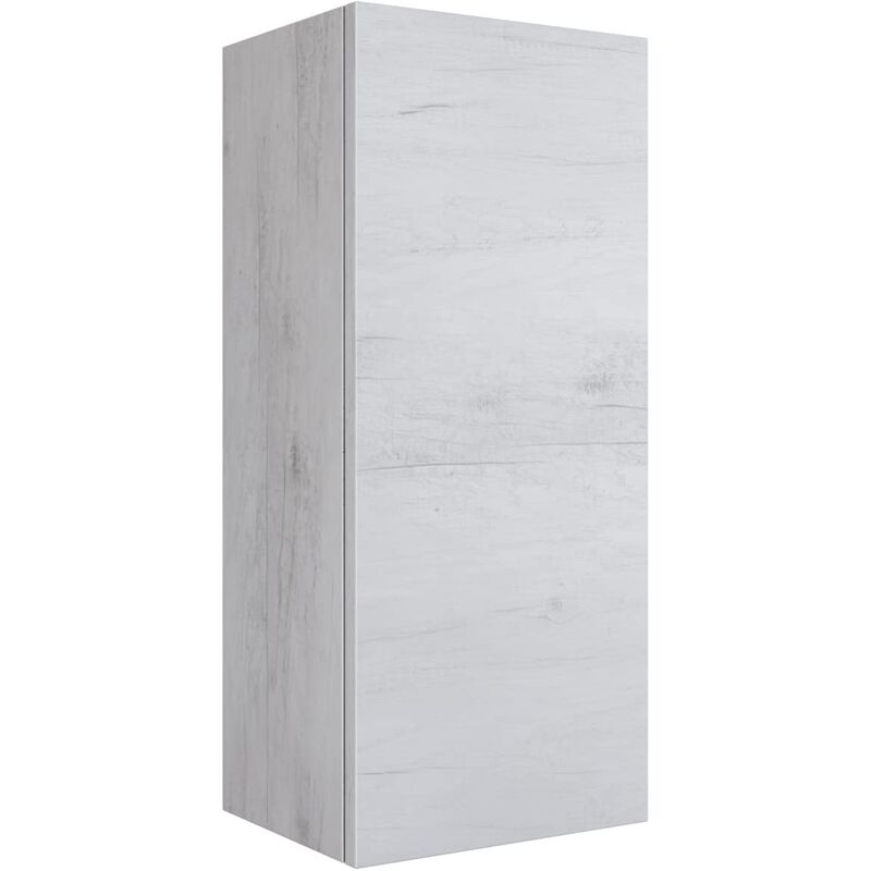 foto del prodotto mama store atena pensile singolo reversibile con sistema di apertura push and pull, laminato, quercia bianco l. 30 x p. 22 x h. 71 cm