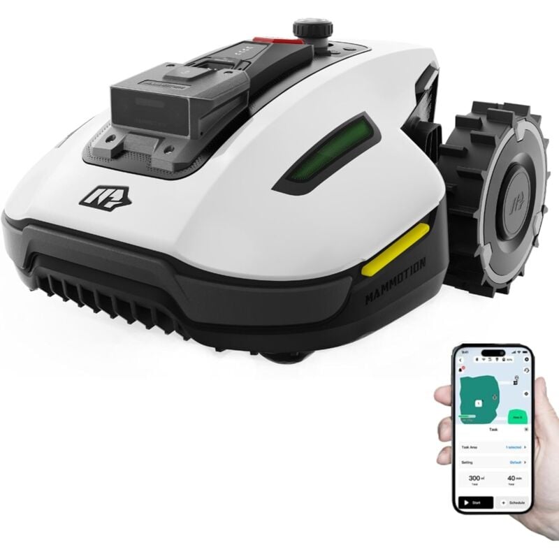 foto del prodotto mammotion robot tagliaerba yuka mini 600 kit, senza filo perimetrale, consigliato 600m a 800m , auto mappaturae, pendenza 50 , con modulo 4g,