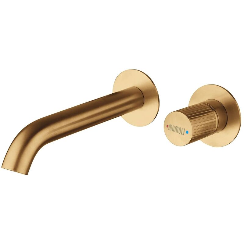foto del prodotto mamoli miscelatore monocomando per lavabo a parete colore ottone spazzolato tuttodunpezzo 47170000002g ottone spazzolato