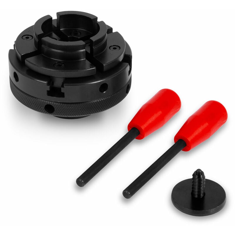 foto del prodotto mandrino a quattro griffe con diametro di 100 mm, mandrino a 4 griffe autocentrante, filettatura di collegamento m33x3,5, accessori per tornio,