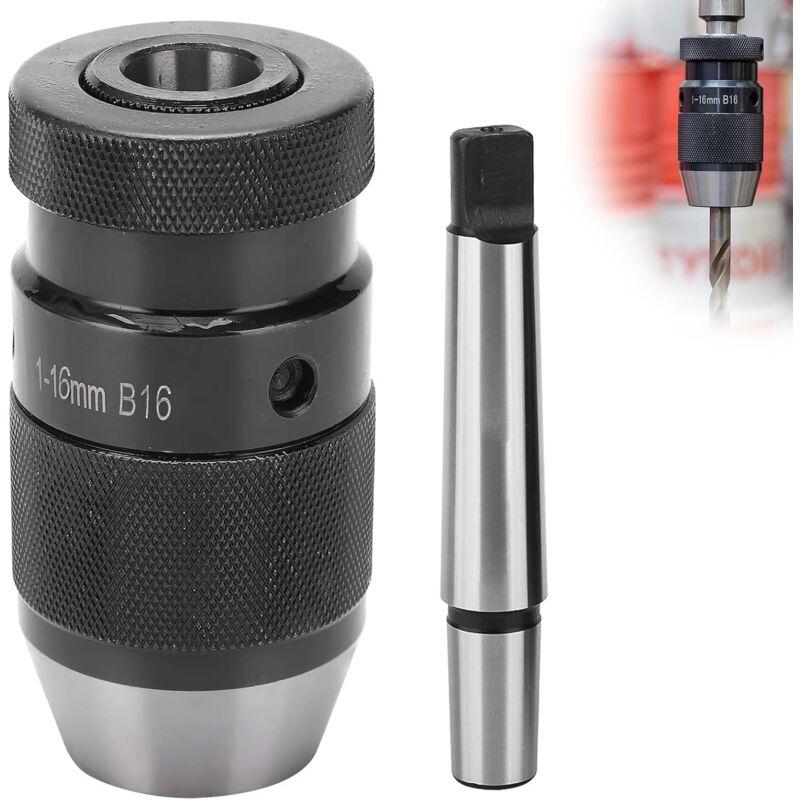 foto del prodotto mandrino autoserrante senza chiave per tornio da 1 16 mm mt2 b16 arbor, per utensili di serraggio mandrini per tornio, mandrino per trapano,