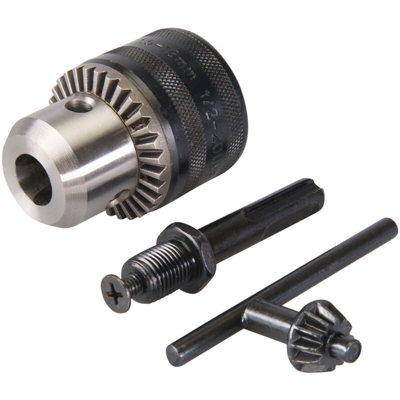 foto del prodotto mandrino da 1,5 a 13 mm con chiave e adattatore sds