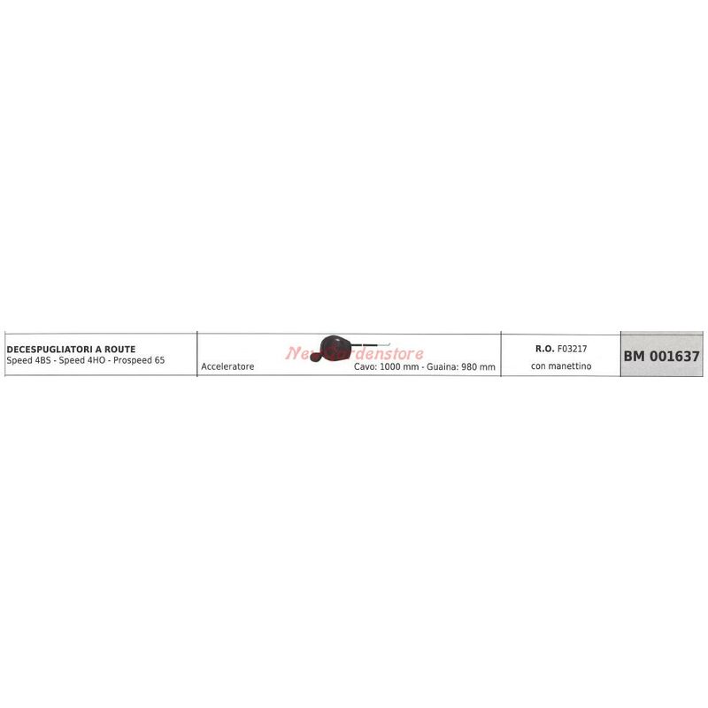 foto del prodotto manettino acceleratore blue bird decespugliatore carrellato speed 4bs 4ho 001637