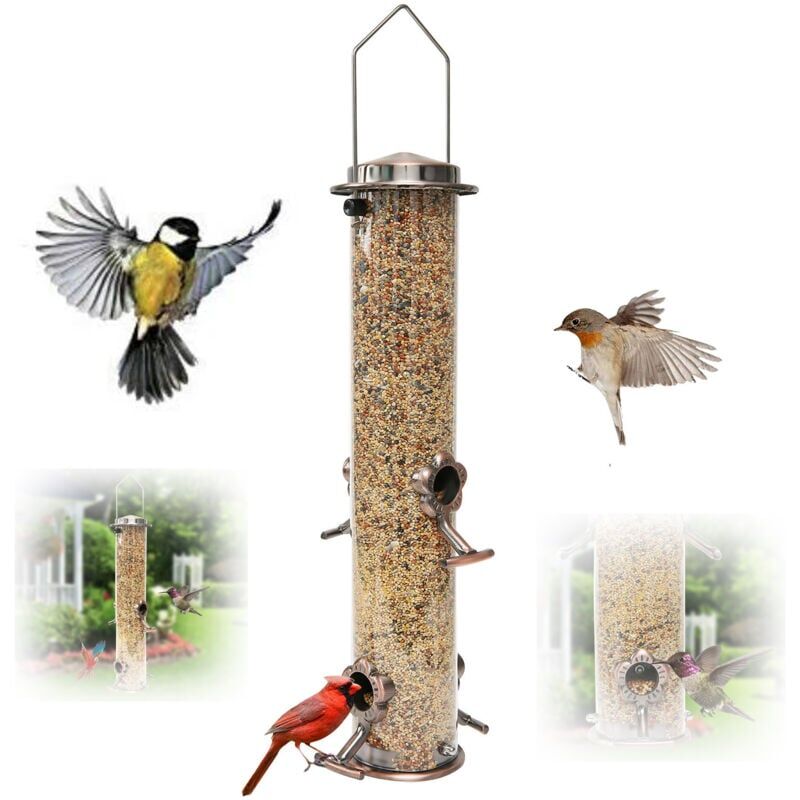foto del prodotto mangeoire oiseaux d ext rieur suspendre pour jardin et cour avec 4 ports d alimentation pour l observation des oiseaux