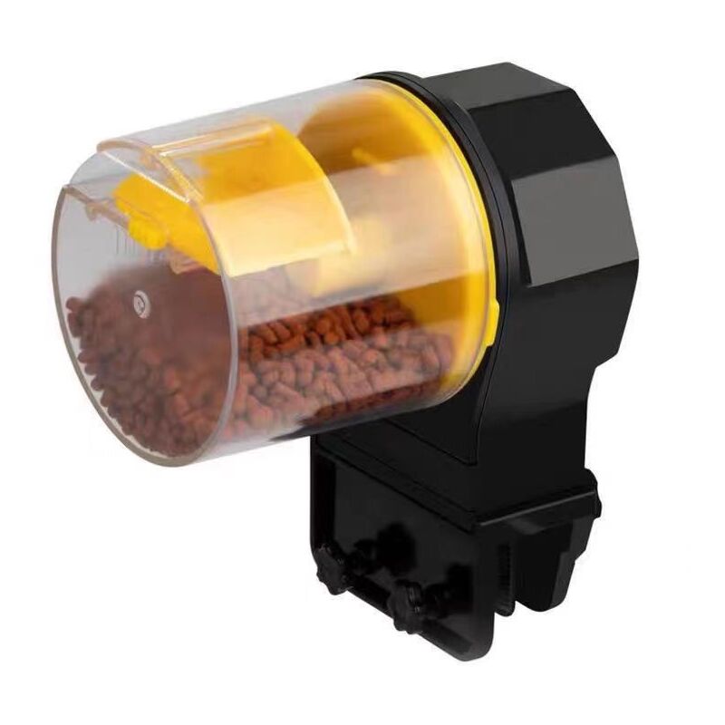 foto del prodotto mangiatoia automatica per pesci 100 210 ml timer automatico con due contenitori per l alimentazione per le vacanze e i fine settimana giallo