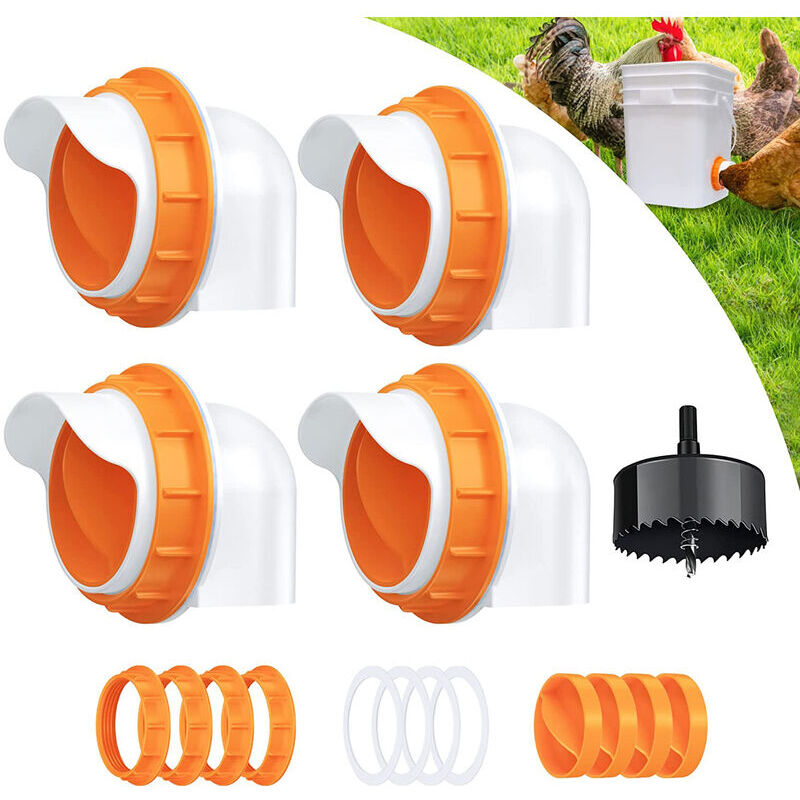 foto del prodotto mangiatoia automatica per polli a 6 porte kit di alimentazione a gravit fai da te per secchi, barili, contenitori