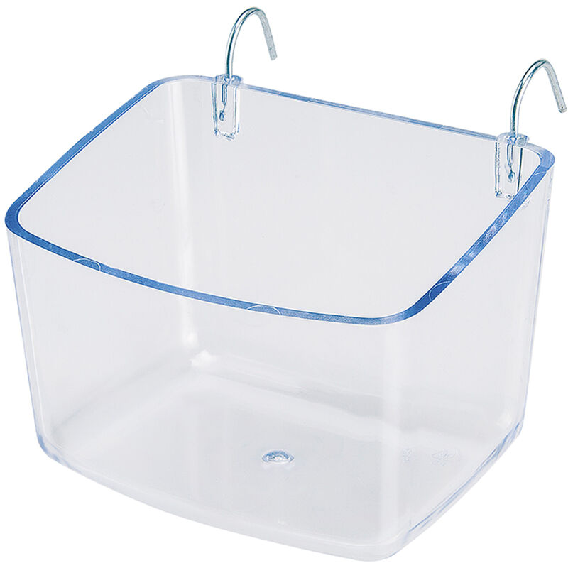 foto del prodotto mangiatoia fpi 4512 mangiatoia in plastica trasparente per parrocchetti, cocorite e calopsiti. variante fpi 4512 misure 9.5 x 7.6 x h 6.7 cm