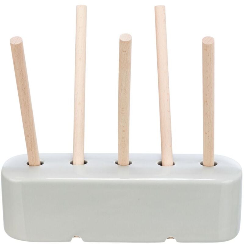 foto del prodotto mangiatoia, in ceramica legno, 26x23x17cm grigio per conigli e roditori