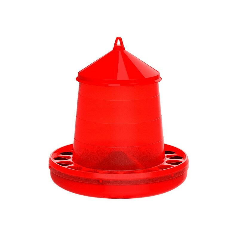 foto del prodotto mangiatoia in plastica per galline 4 kg, 30x30x38 cm, rosso