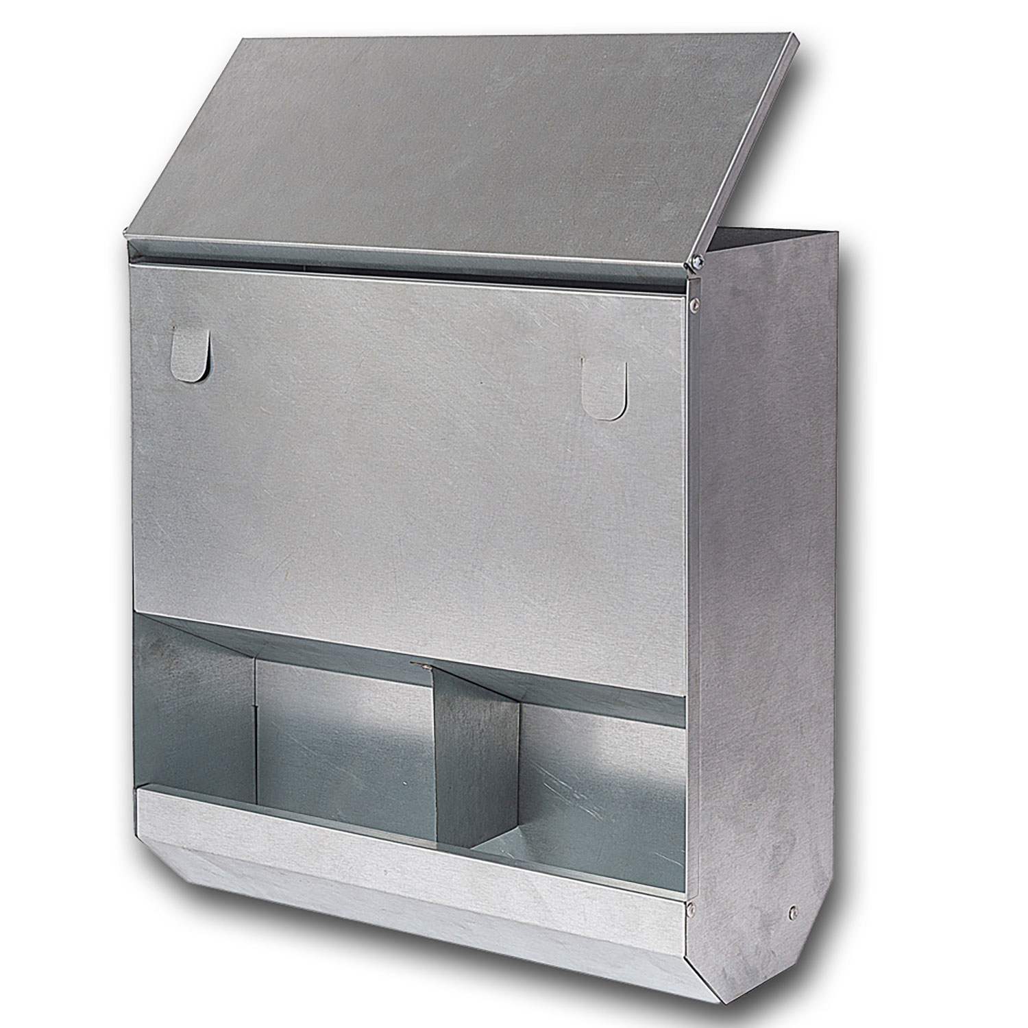 foto del prodotto mangiatoia per galline 35x15x40 cm capienza 8kg in acciaio zincato