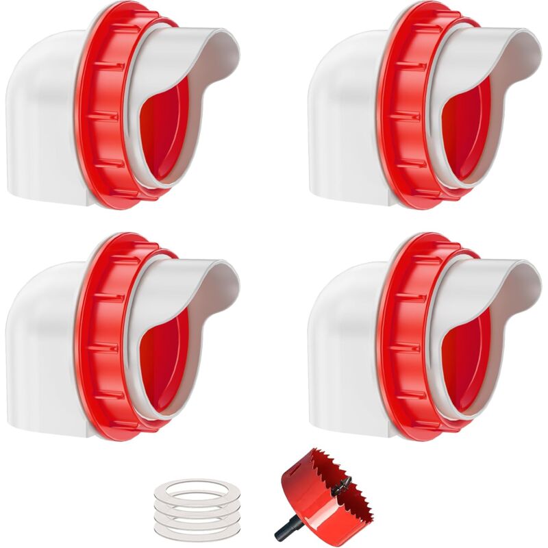 foto del prodotto mangiatoia per polli a 4 aperture, mangiatoia automatica per polli, kit di alimentazione a gravit per secchi, barili e scatole
