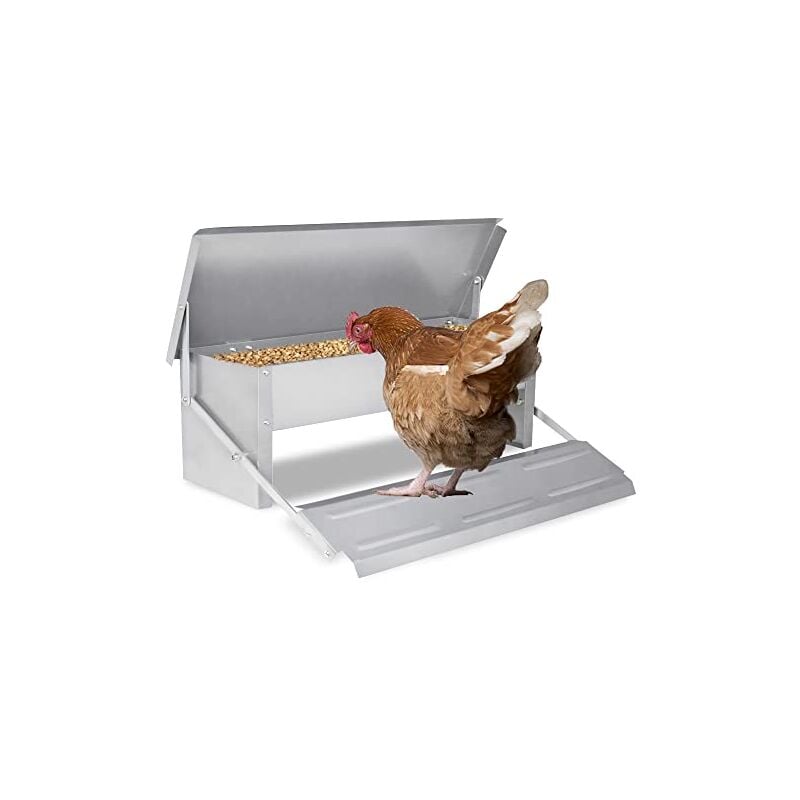 foto del prodotto mangiatoia per polli alimentatore automatico per polli capacit 5 kg mangiatoia per polli in lega di alluminio con mangiatoia per pollame a pedale